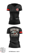 Chester fire explorers 87752590 Women's Short Sleeve V-neck Shirt - 6