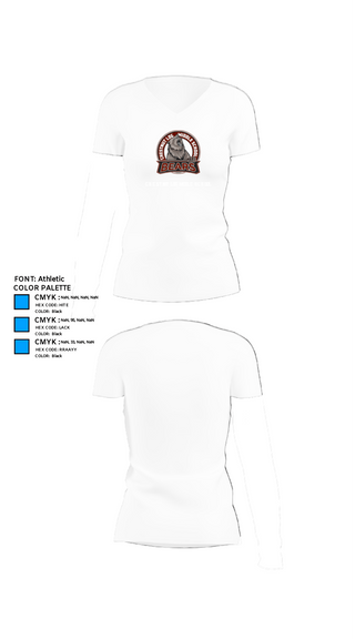 Women's Short Sleeve Vneck Shirt, Chestnut Log Middle School, , Teamtime, Team time, sublimation, custom sports apparel, team uniforms, spirit wear, spiritwear, sports uniforms, custom shirts, team store, custom team store, fundraiser sports, apparel fundraiser