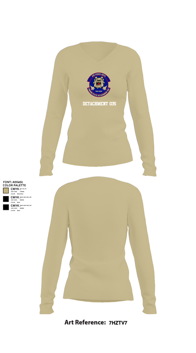 Detachment 035 78200386 Women's Long Sleeve V-neck Shirt - 82