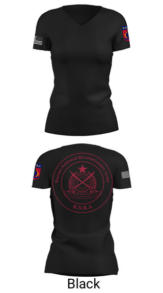 Women's Short Sleeve Vneck Shirt, B.N.R.A, Army, Teamtime, Team time, sublimation, custom sports apparel, team uniforms, spirit wear, spiritwear, sports uniforms, custom shirts, team store, custom team store, fundraiser sports, apparel fundraiser
