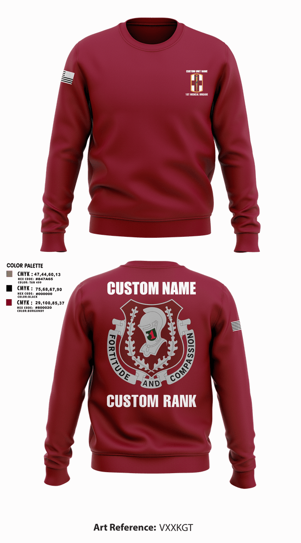 Crew Neck Sweatshirt, 1st Medical Brigade, , Teamtime, Team time, sublimation, custom sports apparel, team uniforms, spirit wear, spiritwear, sports uniforms, custom shirts, team store, custom team store, fundraiser sports, apparel fundraiser