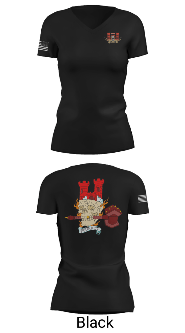Women's Short Sleeve Vneck Shirt, 3rd Platoon, 642nd ESC, Army, Teamtime, Team time, sublimation, custom sports apparel, team uniforms, spirit wear, spiritwear, sports uniforms, custom shirts, team store, custom team store, fundraiser sports, apparel fundraiser