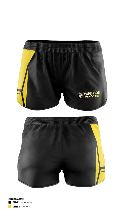 Womens Shorts, Hughson High School Cross Country, Cross Country, Teamtime, Team time, sublimation, custom sports apparel, team uniforms, spirit wear, spiritwear, sports uniforms, custom shirts, team store, custom team store, fundraiser sports, apparel fundraiser