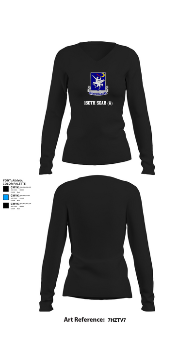 160th SOAR (A) 66600205 Women's Long Sleeve V-neck Shirt - 22