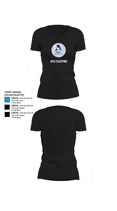 AFCI ELECTRIC 15786508 Women's Short Sleeve V-neck Shirt - 37