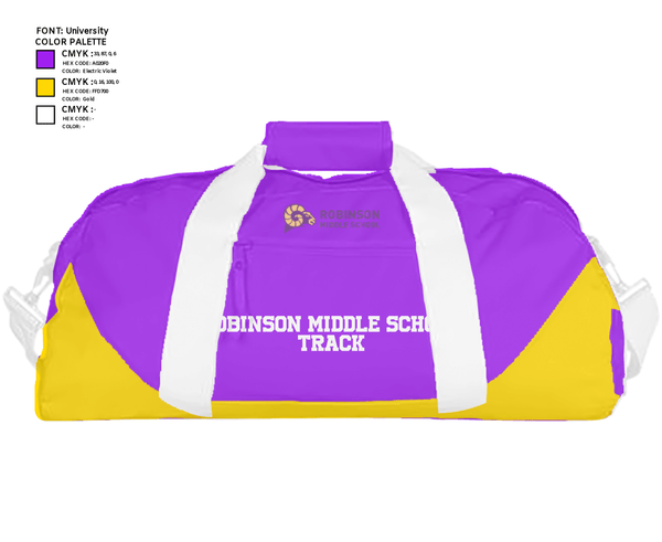 Duffle Bag, Robinson Middle School Track, Track & Field, Teamtime, Team time, sublimation, custom sports apparel, team uniforms, spirit wear, spiritwear, sports uniforms, custom shirts, team store, custom team store, fundraiser sports, apparel fundraiser