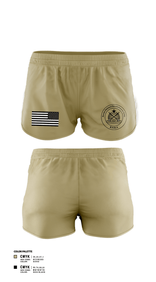 Women's Shorts, B.N.R.A, Army, Teamtime, Team time, sublimation, custom sports apparel, team uniforms, spirit wear, spiritwear, sports uniforms, custom shirts, team store, custom team store, fundraiser sports, apparel fundraiser