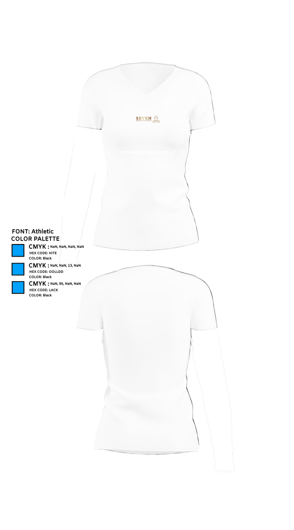 Womens Short Sleeve Vneck Shirt, Seven Brothers Construction Llc, , Teamtime, Team time, sublimation, custom sports apparel, team uniforms, spirit wear, spiritwear, sports uniforms, custom shirts, team store, custom team store, fundraiser sports, apparel fundraiser