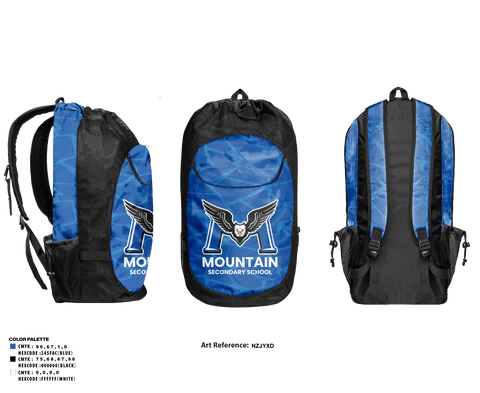 Gear Bag, R.E. Mountain Secondary School, Spirit Store, Teamtime, Team time, sublimation, custom sports apparel, team uniforms, spirit wear, spiritwear, sports uniforms, custom shirts, team store, custom team store, fundraiser sports, apparel fundraiser