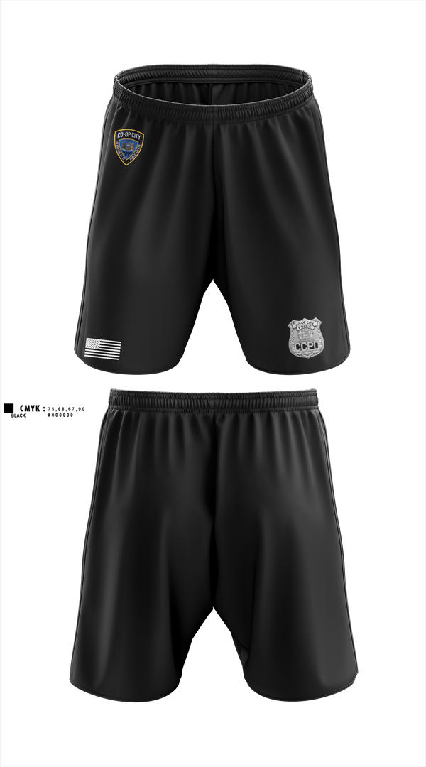Athletic Shorts With Pockets, Co-op City Police Department, Police, Teamtime, Team time, sublimation, custom sports apparel, team uniforms, spirit wear, spiritwear, sports uniforms, custom shirts, team store, custom team store, fundraiser sports, apparel fundraiser