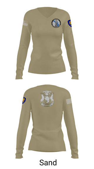 Womens Long Sleeve Vneck Shirt, 24th Special Troops Brigade, National Guard, Teamtime, Team time, sublimation, custom sports apparel, team uniforms, spirit wear, spiritwear, sports uniforms, custom shirts, team store, custom team store, fundraiser sports, apparel fundraiser