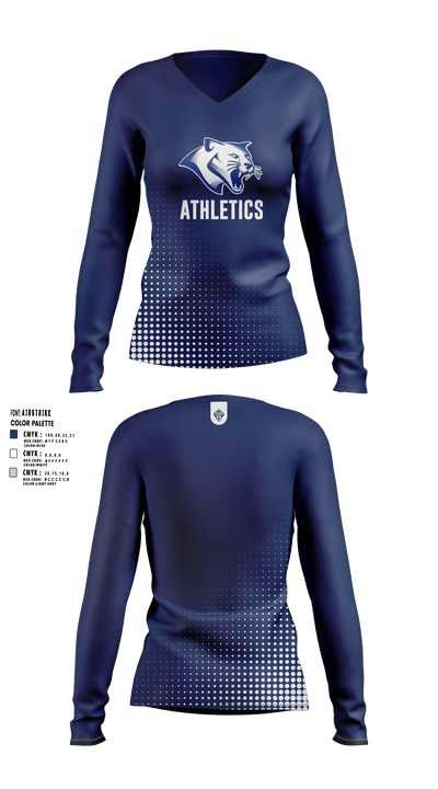 Thornton Middle School 78046273 Women's Long Sleeve V-neck Shirt - 1 (1)