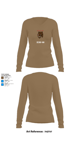 Womens Long Sleeve Vneck Shirt, ECHO-88, , Teamtime, Team time, sublimation, custom sports apparel, team uniforms, spirit wear, spiritwear, sports uniforms, custom shirts, team store, custom team store, fundraiser sports, apparel fundraiser
