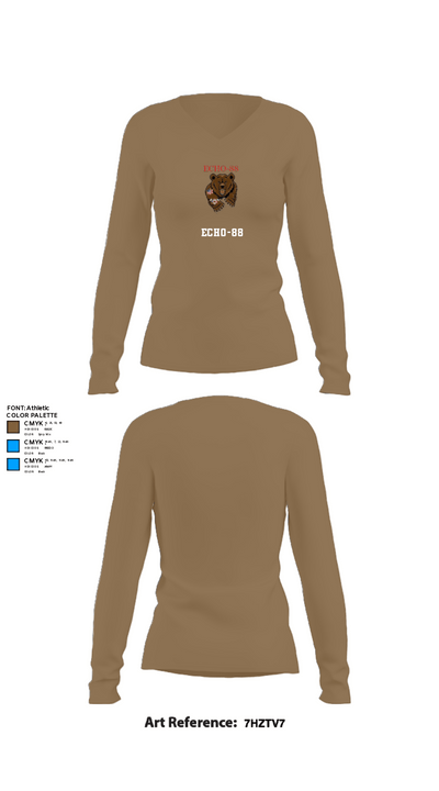 ECHO-88 83597069 Women's Long Sleeve V-neck Shirt - 2