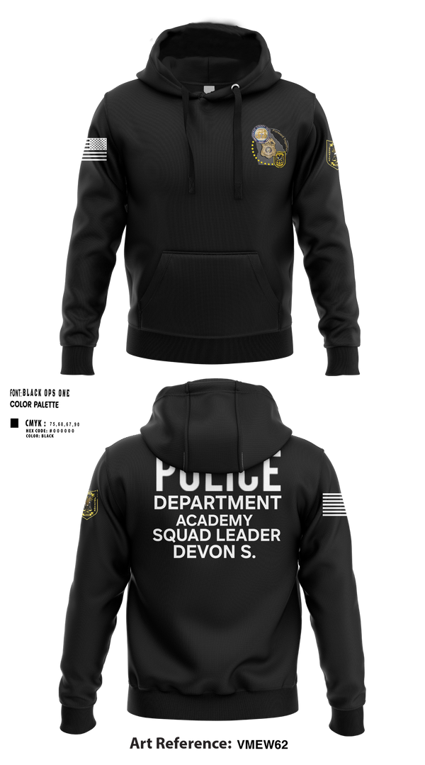 Hoodie, Police Department Academy, , Teamtime, Team time, sublimation, custom sports apparel, team uniforms, spirit wear, spiritwear, sports uniforms, custom shirts, team store, custom team store, fundraiser sports, apparel fundraiser