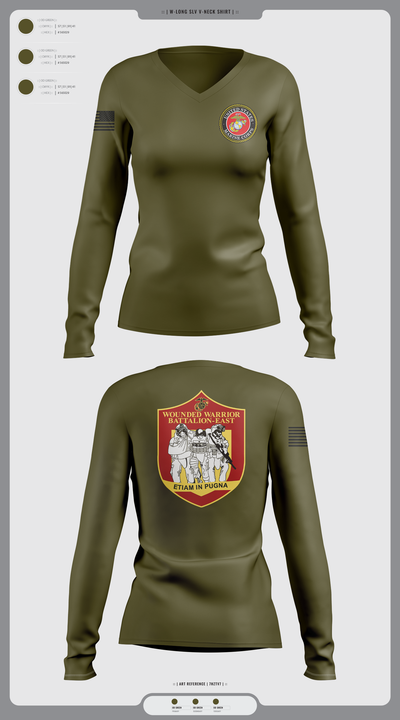 Wounded warrior battalion east 34765562 Women's Long Sleeve V-neck Shirt - 1