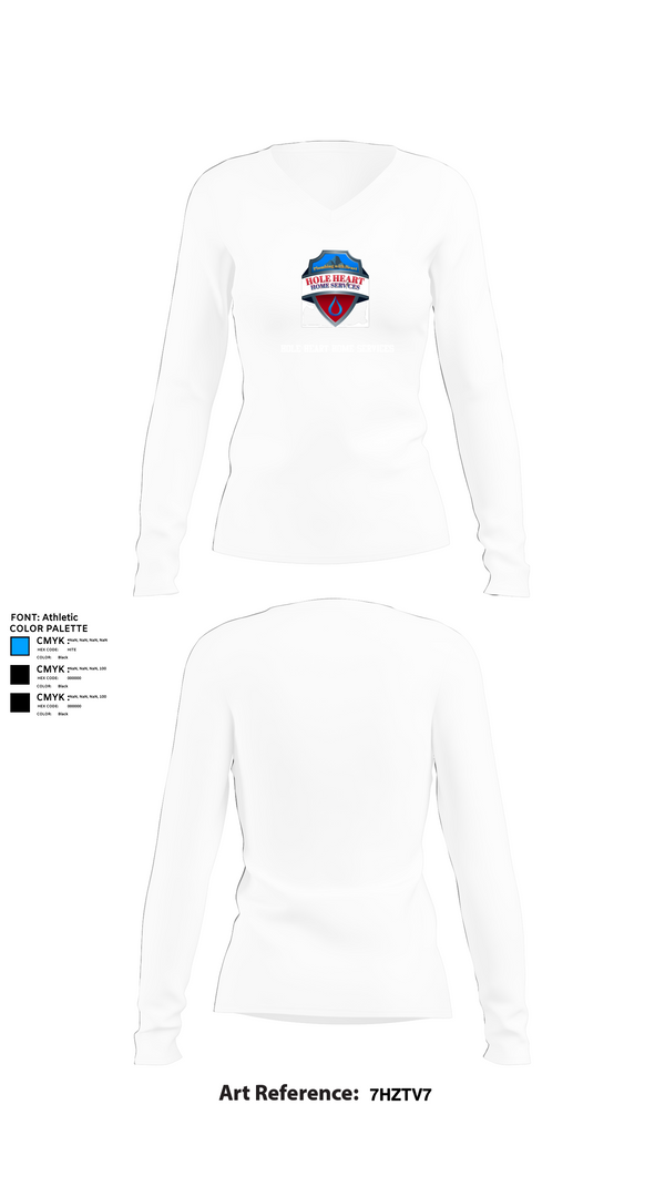 Womens Long Sleeve Vneck Shirt, Hole Heart Home Services, , Teamtime, Team time, sublimation, custom sports apparel, team uniforms, spirit wear, spiritwear, sports uniforms, custom shirts, team store, custom team store, fundraiser sports, apparel fundraiser
