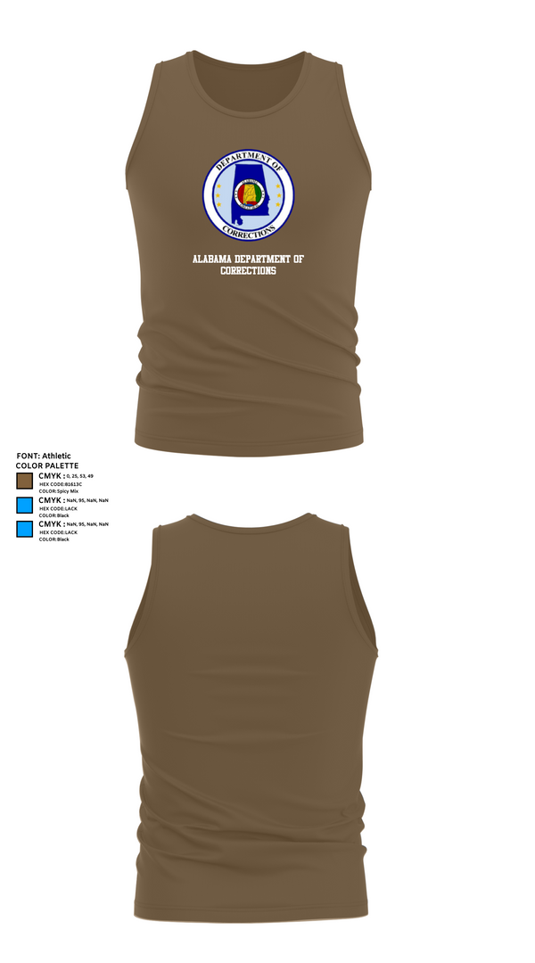 Tank Top, Alabama Department of Corrections, Police, Teamtime, Team time, sublimation, custom sports apparel, team uniforms, spirit wear, spiritwear, sports uniforms, custom shirts, team store, custom team store, fundraiser sports, apparel fundraiser