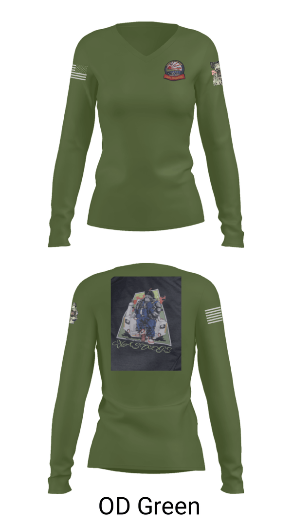 Women's Long Sleeve Vneck Shirt, AIMD IWAKUNI, Navy, Teamtime, Team time, sublimation, custom sports apparel, team uniforms, spirit wear, spiritwear, sports uniforms, custom shirts, team store, custom team store, fundraiser sports, apparel fundraiser