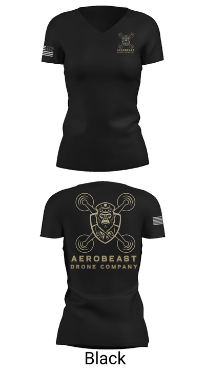 AeroBeast 64467667 Women's Short Sleeve V-neck Shirt - 38