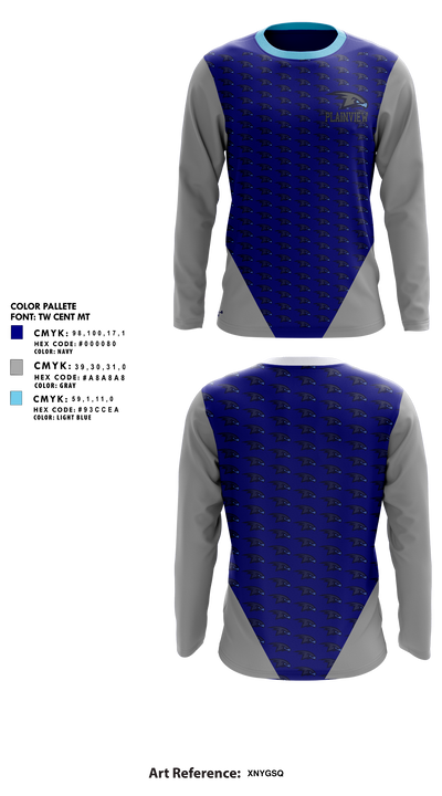 Plainview Hawks 8354559 Long Sleeve Performance Shirt 10