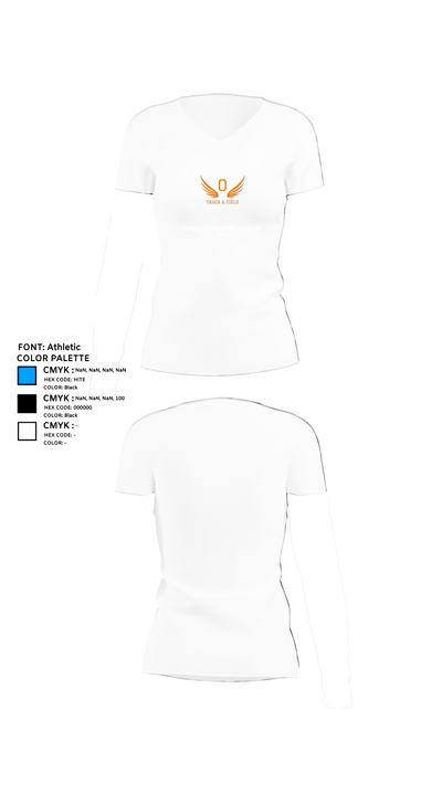 Overbrook High School Track and Field 24821200 Women's Short Sleeve V-neck Shirt - 18
