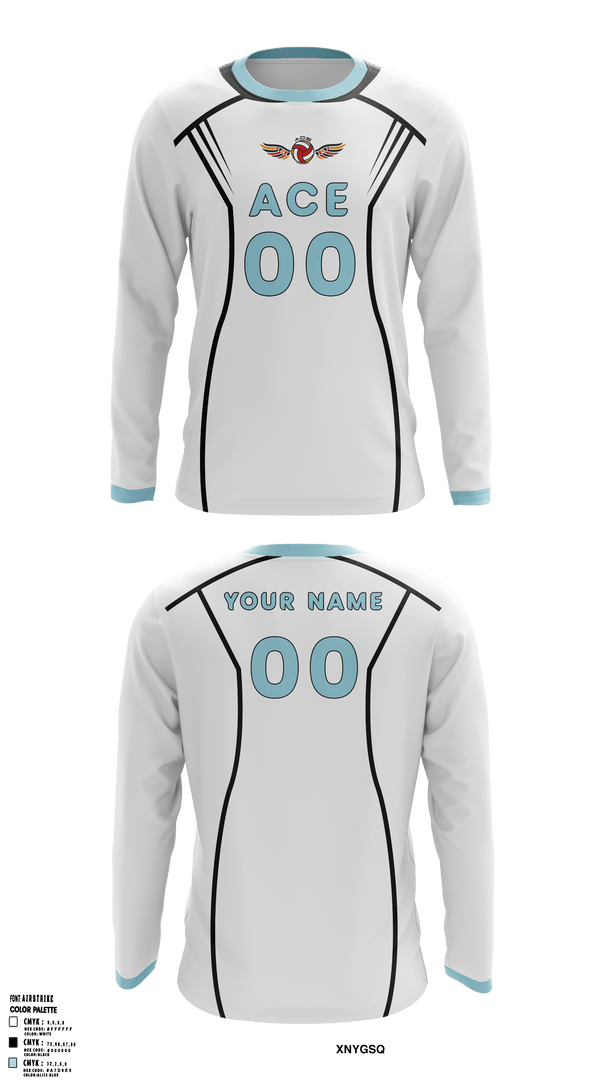 Long Sleeve Performance Shirt, ACE Volleyball Club, Men's Volleyball, Teamtime, Team time, sublimation, custom sports apparel, team uniforms, spirit wear, spiritwear, sports uniforms, custom shirts, team store, custom team store, fundraiser sports, apparel fundraiser