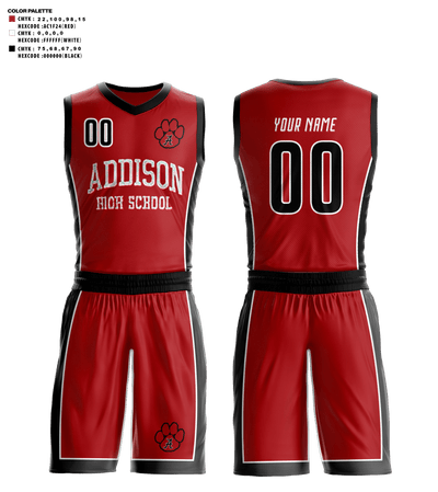 Addison High School Basketball 58655000 Basketball Uniform - 41