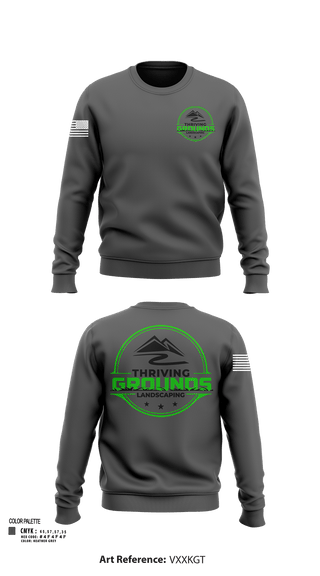 Crew Neck Sweatshirt, Thriving Grounds Landscaping, , Teamtime, Team time, sublimation, custom sports apparel, team uniforms, spirit wear, spiritwear, sports uniforms, custom shirts, team store, custom team store, fundraiser sports, apparel fundraiser