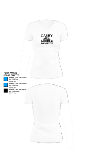 Womens Short Sleeve Vneck Shirt, Casey home improvement, , Teamtime, Team time, sublimation, custom sports apparel, team uniforms, spirit wear, spiritwear, sports uniforms, custom shirts, team store, custom team store, fundraiser sports, apparel fundraiser