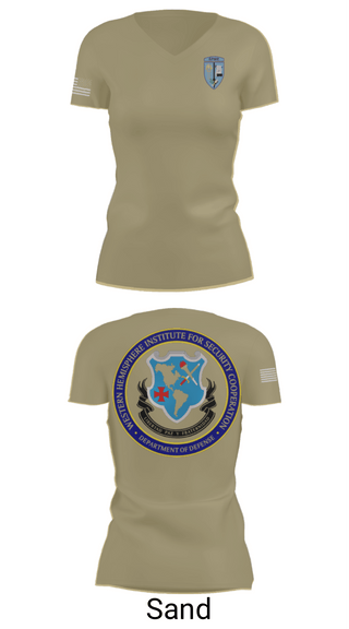 Womens Short Sleeve Vneck Shirt, WHINSEC, Army, Teamtime, Team time, sublimation, custom sports apparel, team uniforms, spirit wear, spiritwear, sports uniforms, custom shirts, team store, custom team store, fundraiser sports, apparel fundraiser