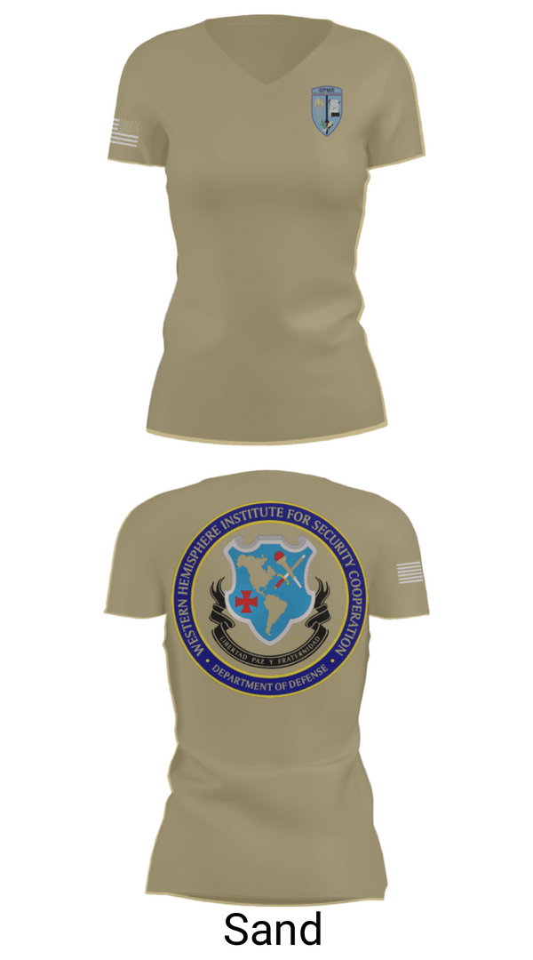 Womens Short Sleeve Vneck Shirt, WHINSEC, Army, Teamtime, Team time, sublimation, custom sports apparel, team uniforms, spirit wear, spiritwear, sports uniforms, custom shirts, team store, custom team store, fundraiser sports, apparel fundraiser