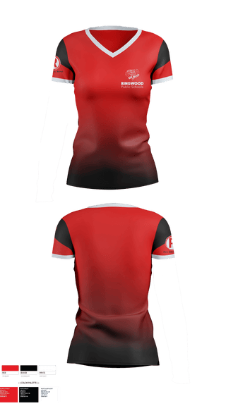 Womens Short Sleeve Vneck Shirt, Ringwood High School Band, Spirit Store, Teamtime, Team time, sublimation, custom sports apparel, team uniforms, spirit wear, spiritwear, sports uniforms, custom shirts, team store, custom team store, fundraiser sports, apparel fundraiser