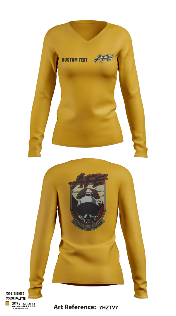 Womens Long Sleeve Vneck Shirt, 162 AFE, Air Force, Teamtime, Team time, sublimation, custom sports apparel, team uniforms, spirit wear, spiritwear, sports uniforms, custom shirts, team store, custom team store, fundraiser sports, apparel fundraiser