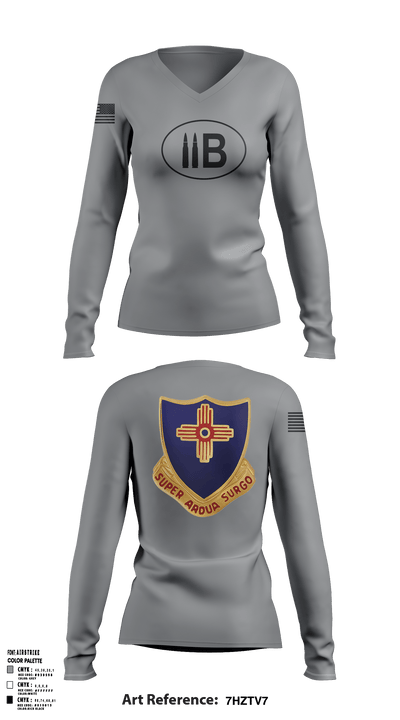 410th regiment 28429232 Women's Long Sleeve V-neck Shirt - 2