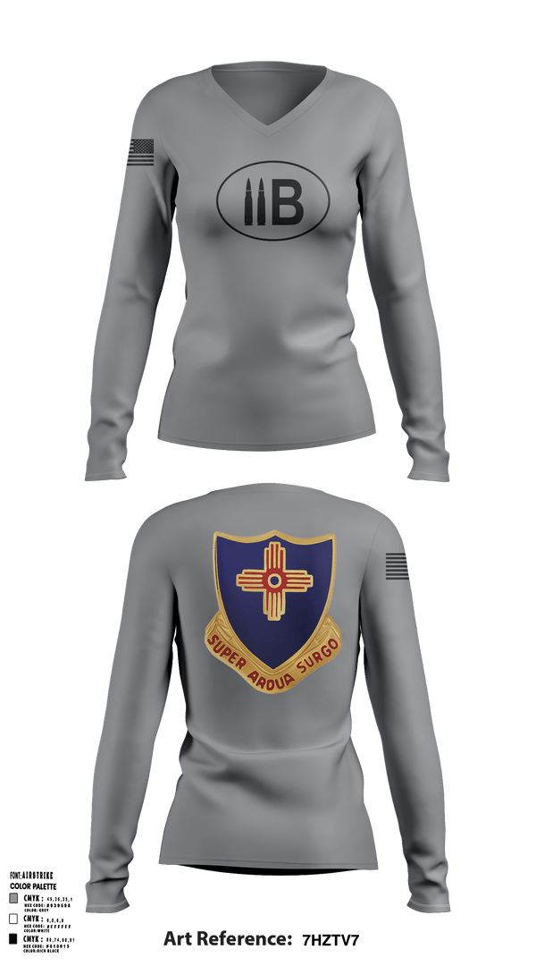 Women's Long Sleeve Vneck Shirt, 410th regiment, Army, Teamtime, Team time, sublimation, custom sports apparel, team uniforms, spirit wear, spiritwear, sports uniforms, custom shirts, team store, custom team store, fundraiser sports, apparel fundraiser