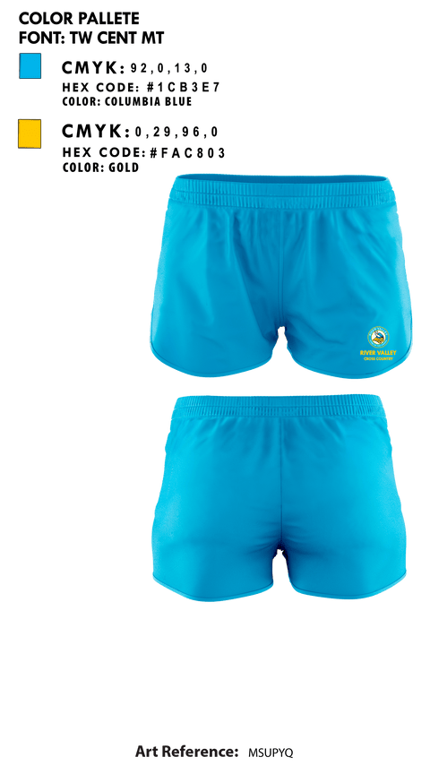 Womens Shorts, River Valley Middle School Cross Country, Cross Country, Teamtime, Team time, sublimation, custom sports apparel, team uniforms, spirit wear, spiritwear, sports uniforms, custom shirts, team store, custom team store, fundraiser sports, apparel fundraiser