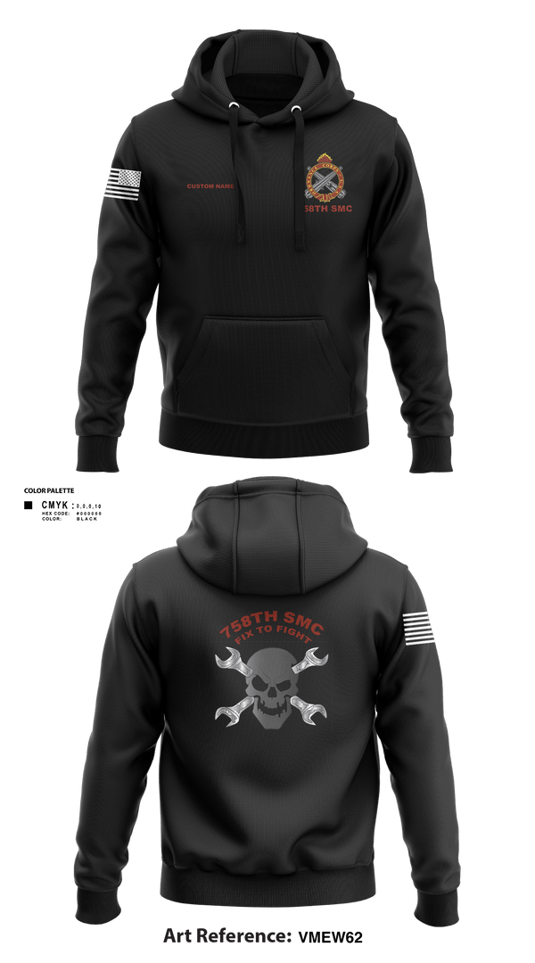 Hoodie, 758th SMC, Army, Teamtime, Team time, sublimation, custom sports apparel, team uniforms, spirit wear, spiritwear, sports uniforms, custom shirts, team store, custom team store, fundraiser sports, apparel fundraiser