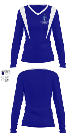 Women's Long Sleeve Vneck Shirt, iMater Knights, Track & Field, Teamtime, Team time, sublimation, custom sports apparel, team uniforms, spirit wear, spiritwear, sports uniforms, custom shirts, team store, custom team store, fundraiser sports, apparel fundraiser
