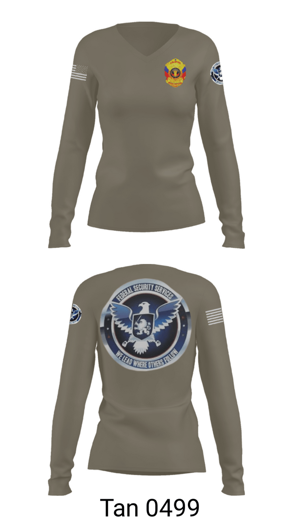 Women's Long Sleeve Vneck Shirt, TS FEDERAL PRIVATE SECURITY & BODYGUARD, Police, Teamtime, Team time, sublimation, custom sports apparel, team uniforms, spirit wear, spiritwear, sports uniforms, custom shirts, team store, custom team store, fundraiser sports, apparel fundraiser