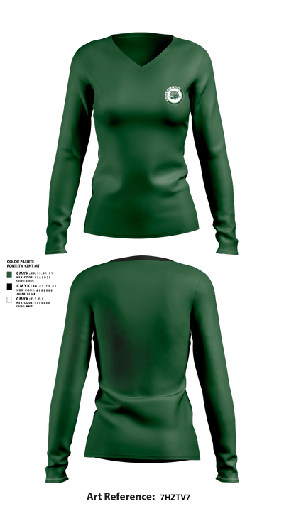 Burley High School Band 49508417 Women's Long Sleeve V-neck Shirt - 1 (2)