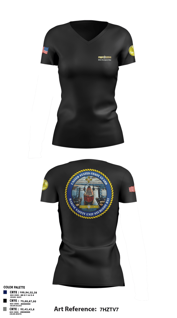 Womens Short Sleeve Vneck Shirt, MSU Sturgeon Bay, Coast Guard, Teamtime, Team time, sublimation, custom sports apparel, team uniforms, spirit wear, spiritwear, sports uniforms, custom shirts, team store, custom team store, fundraiser sports, apparel fundraiser