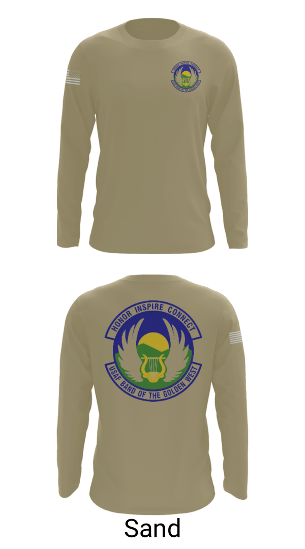 Long Sleeve Performance Shirt, USAF Band of the Golden West, , Teamtime, Team time, sublimation, custom sports apparel, team uniforms, spirit wear, spiritwear, sports uniforms, custom shirts, team store, custom team store, fundraiser sports, apparel fundraiser