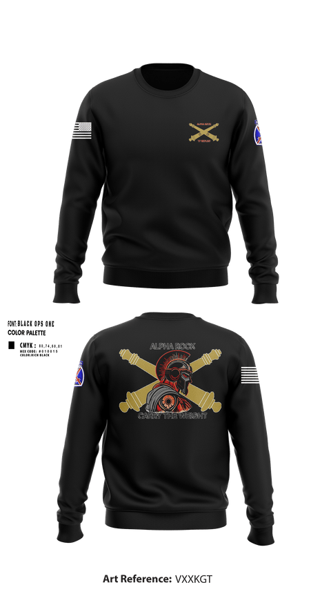 Crew Neck Sweatshirt, ALPHA ROCK, Army, Teamtime, Team time, sublimation, custom sports apparel, team uniforms, spirit wear, spiritwear, sports uniforms, custom shirts, team store, custom team store, fundraiser sports, apparel fundraiser