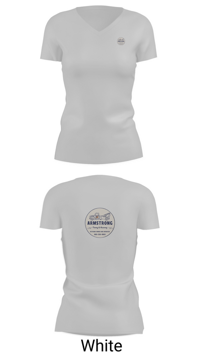 Armstrong Towing & Recovery LLC 19336053 Women's Short Sleeve V-neck Shirt - 19