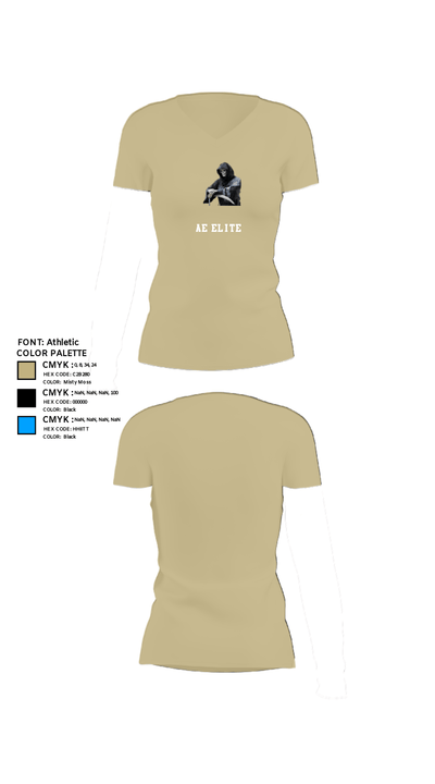 AE Elite 34505909 Women's Short Sleeve V-neck Shirt - 33