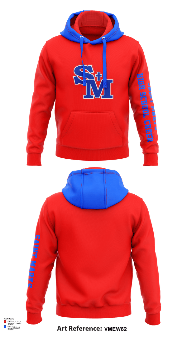 Hoodie, Saint Mary'S High School Cheer, Cheer, Teamtime, Team time, sublimation, custom sports apparel, team uniforms, spirit wear, spiritwear, sports uniforms, custom shirts, team store, custom team store, fundraiser sports, apparel fundraiser