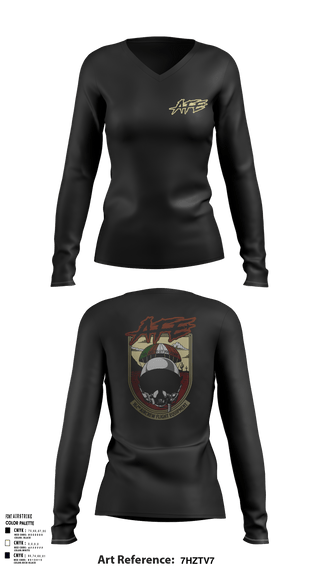 Womens Long Sleeve Vneck Shirt, 162 AFE, Air Force, Teamtime, Team time, sublimation, custom sports apparel, team uniforms, spirit wear, spiritwear, sports uniforms, custom shirts, team store, custom team store, fundraiser sports, apparel fundraiser