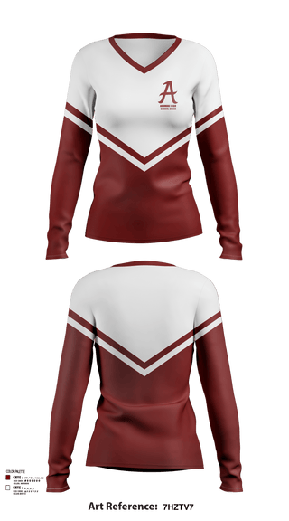 Womens Long Sleeve Vneck Shirt, Ardmore High School Cheer, Cheer, Teamtime, Team time, sublimation, custom sports apparel, team uniforms, spirit wear, spiritwear, sports uniforms, custom shirts, team store, custom team store, fundraiser sports, apparel fundraiser