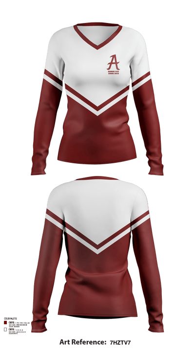 Ardmore High School Cheer 63528029 Women's Long Sleeve V-neck Shirt - 123